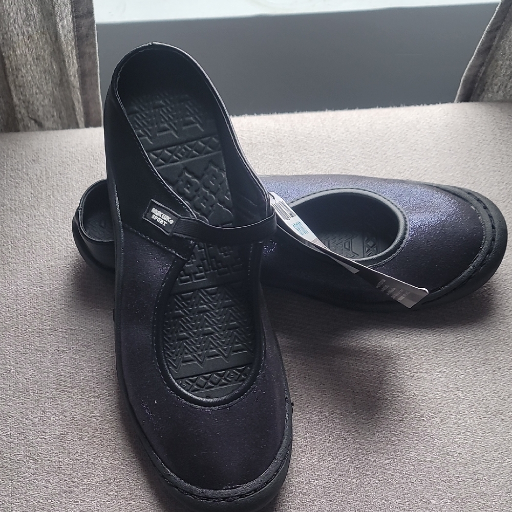 Muk Luk Sport Womens Slip On Black Blue Purple Glitter Shoes
